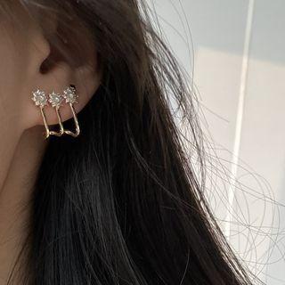 Rhinestone Layered Stud Earring