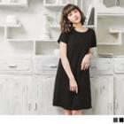 Short Sleeve Plain A-line Dress