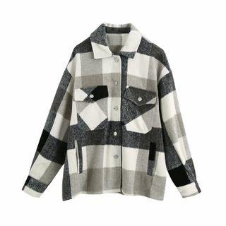 Long-sleeve Plaid Loose Fit Jacket