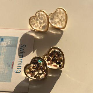 Gold Leaf Heart Earring