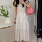 Ruffle Strap Smocked Midi A-line Dress