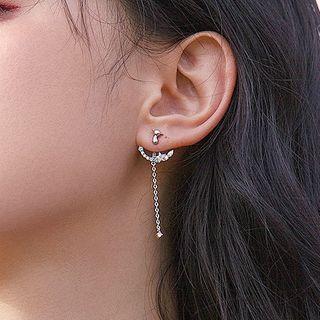 Rhinestone Cat Dangle Earring 1 Pair - Stud Earring - As Shown In Figure - One Size