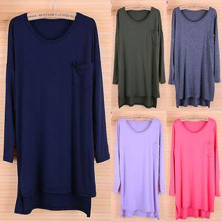 Pocket-front Long-sleeve Top