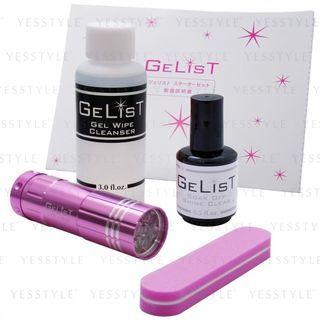 Gelist - Nail Care Starter Set: Handy Led Light 1 Pc + Nail File 1 Pc + Soak Off Shine Clear 15ml + Gel Wipe Cleanser 90ml 4 Pcs