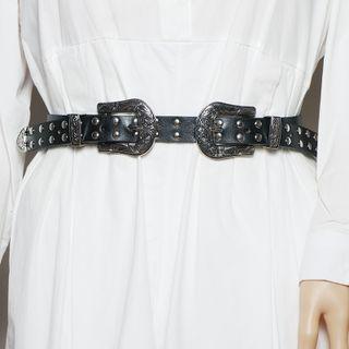 Studded Faux Leather Waist Belt