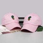 Applique Baseball Cap Green Cactus - Pink - One Size