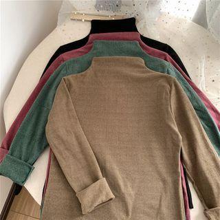 Semi High-neck Plain Top