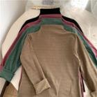 Semi High-neck Plain Top