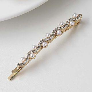 Beaded Hair Clip 3448 - Gold - One Size