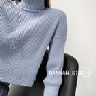 Turtleneck Slim-fit Cropped Sweater