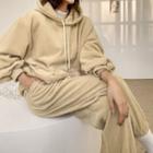 Coral-fleece Kangaroo-pocket Hoodie