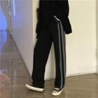 Striped Wide-leg Pants Black - L