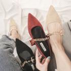 Chain Strap Pointy Toe Flats