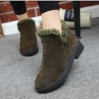 Faux Suede Fleece-lined Ankle Boots