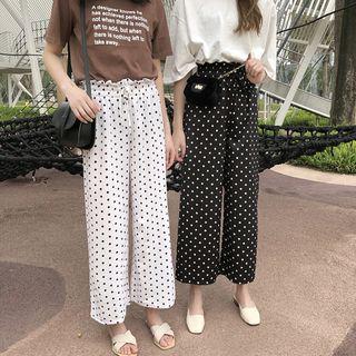 Dotted Crop Wide Leg Pants