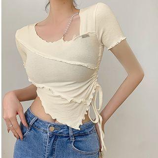 Frilled Asymmetrical Crop Top
