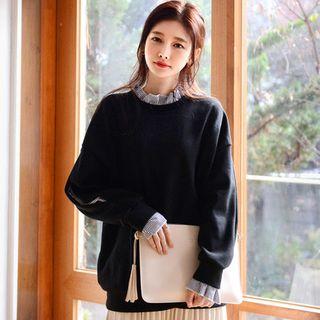 Stripe-detail Brushed-fleece Lined Sweatshirt
