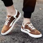 Genuine Leather Stitched Lace-up Casual Shoes