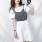 Mock Two-pieces Short Sleeve Dress