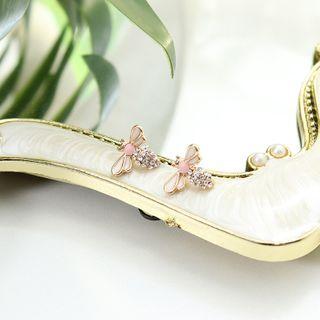 Rhinestone Bee Stud Earring 1 Piar - One Size