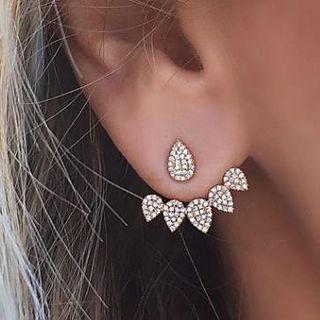 Rhinestone Droplet Swing Earring