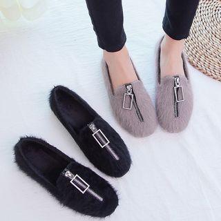 Front Zip Flats