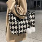 Set: Argyle Tote Bag + Bag Charm