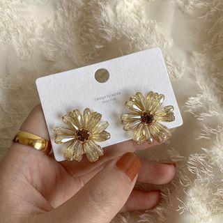 Faux Crystal Flower Earring 925 Sterling Silver - As Shown In Figure - One Size
