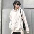 Loose-fit Hooded Pullover Almond - One Size
