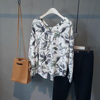 V-neck Printed Blouse
