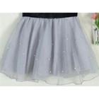 Bow-accent Beaded A-line Skirt Gray - One Size