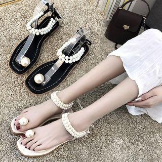 Bead Accent Paduka Sandals