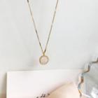 Disc Pendant Necklace 1 Pc - Gold - One Size