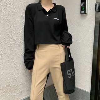 Loose-fit Crop Polo Shirt