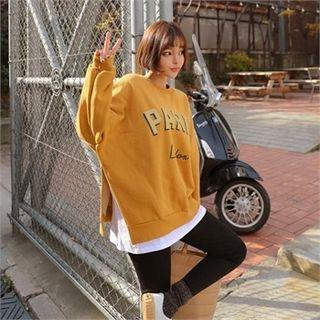 Layered-hem Letter-printed Sweatshirt