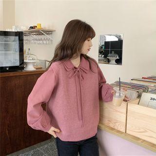 Collared Long-sleeve Shirt + Knit Vest