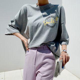 Smile Printed Oversized T-shirt