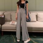 Paperbag High-waist Wide-leg Jumper Pants