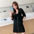 Zip A-line Hoodie Dress