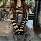 Striped Long-sleeve Loose-fit T-shirt / Loose-fit Jumper Pants