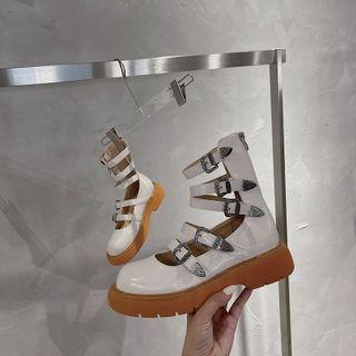 Buckled Strappy Tall Boots
