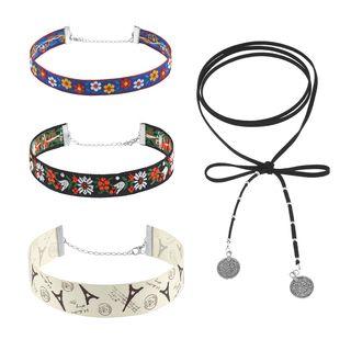 Patterned Choker Set (4pcs)