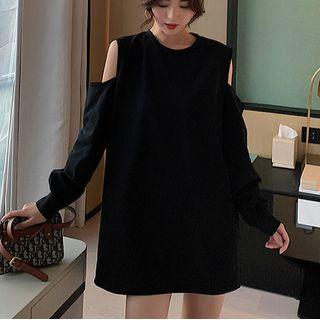 Cold Shoulder Sweatshirt Dress