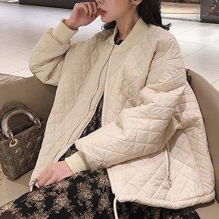 Zip Quilted Jacket White - One Size