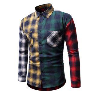 Plaid Color Block Shirt