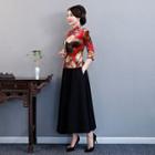 Traditional Chinese Long-sleeve Top / Midi Skirt / Set