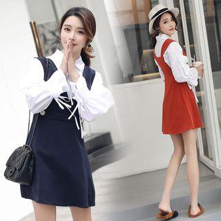 Set: Long-sleeve Shirt + Jumper Dress
