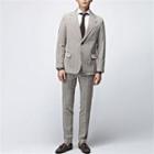Set: Glen-plaid Single-breasted Blazer + Dress Pants