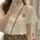 Polo Short-sleeve Embroidered Printed Top