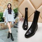 Genuine-leather Zipped Mid-calf Boots